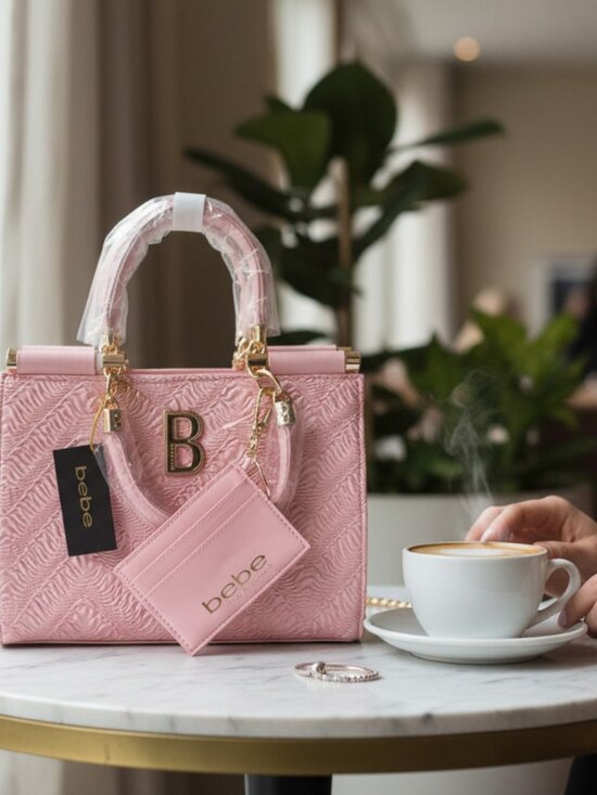 bebe Pink And Gold Purse Satchel/Top Handle Bag for Woman - Picture 2 of 6